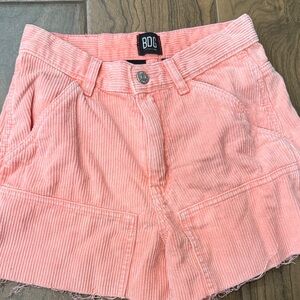 BDG Coral-Pink Corduroy High Waist Women's Shorts